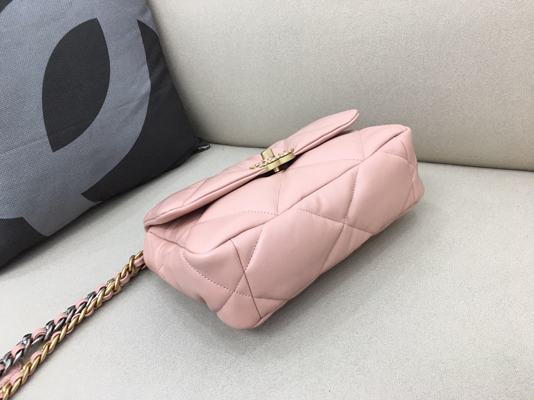 Lambskin 19 Handbag Flap Bag AS1160 Pink